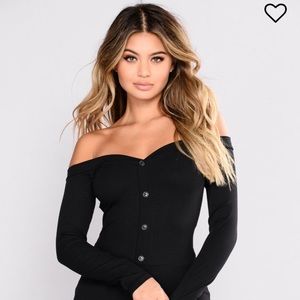 Off the shoulder, XS, Black, Fashion nova bodysuit